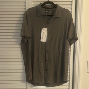 Calvin Klein Men's Casual Button Down in Gray